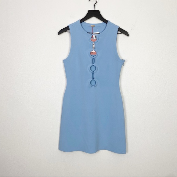 Cult Gaia Hartley Knit Mini Dress in Coastal Light Blue - Picture 8 of 11